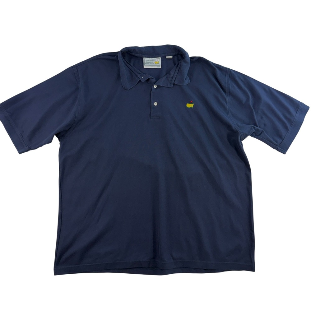 Masters XXL Polo Shirt Augusta National Golf Shop Logo Mercerized Cotton Navy‎